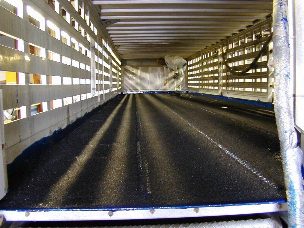 RV trailer roof coated with flexible polyurea membrane