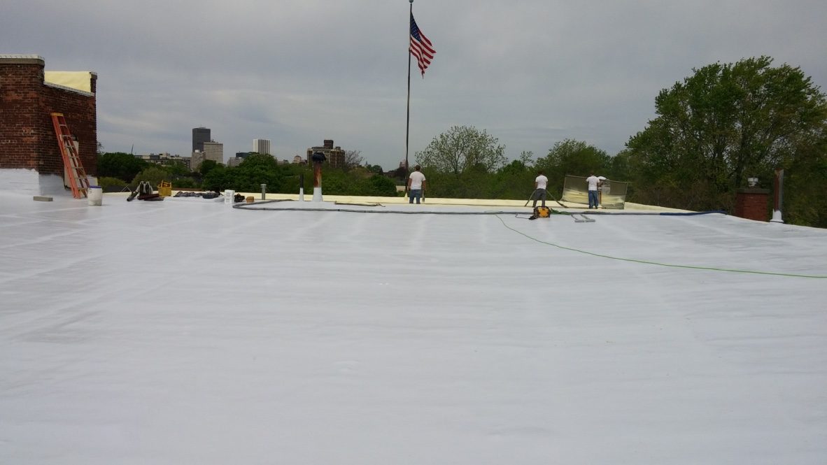 Completed polyurea roofing project